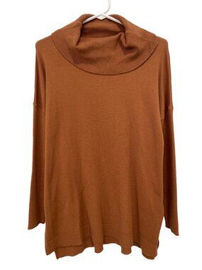 The Nines Sweater Size Small/Medium Cowl Neck Long Sleeve Pullover Rust Knitwear